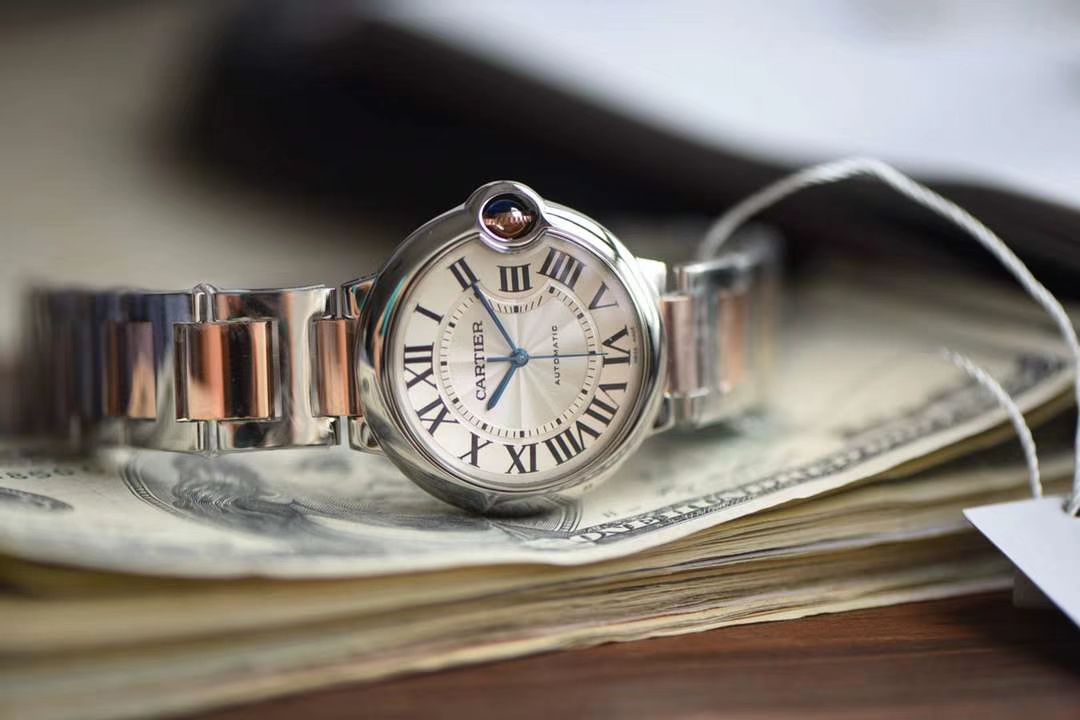  Cartier  蓝气球系列W2BB0003 wrist watches 36毫米玫瑰金女装【V9 Factory 18K包金 Replica Copy  Cartier  蓝气球间金款】 / K206
