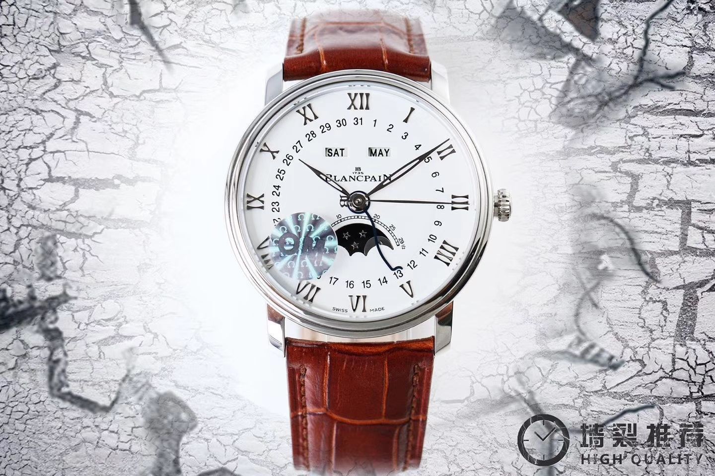  Video analysis Blancpain 经典系列6654-1127-55B wrist watches OM Perfect  Knockoff  Watches  / BP022MM