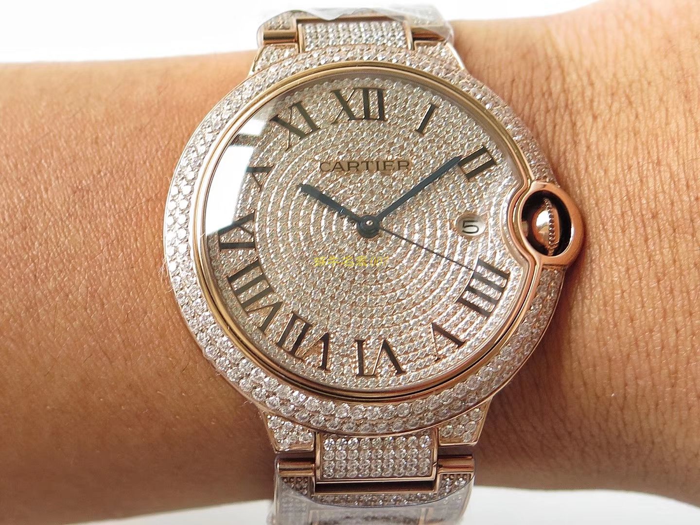 【TW Perfect  Replica 】] Cartier  神豪级满钻版42mm大气球W69006Z2（全玫瑰金版）以及WE9009Z3（全白金版） wrist watches  / K213
