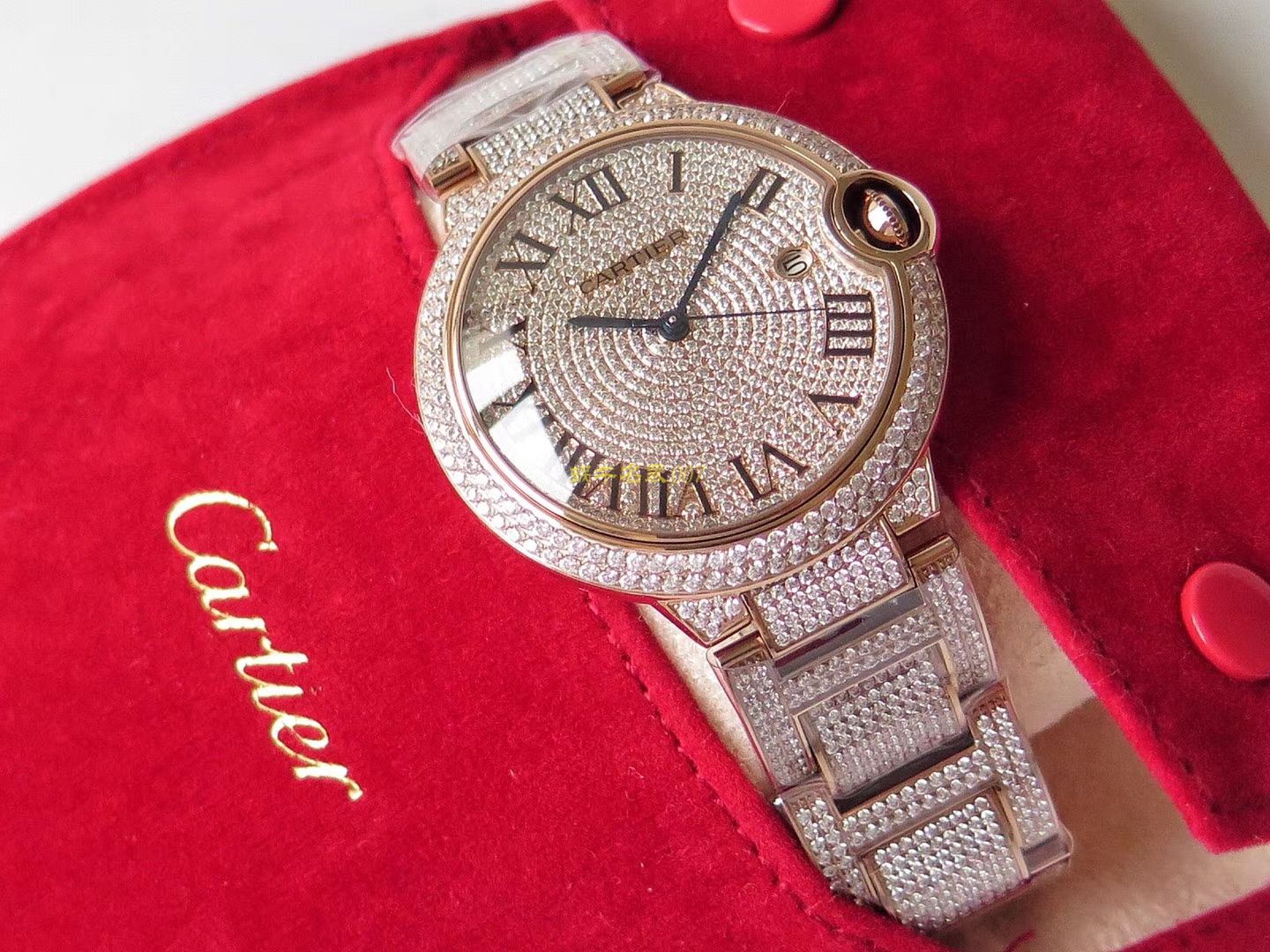 【TW Perfect  Replica 】] Cartier  神豪级满钻版42mm大气球W69006Z2（全玫瑰金版）以及WE9009Z3（全白金版） wrist watches  / K213