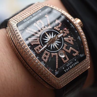 【ABS Perfect  High quality  Knockoff Franck Muller】法穆兰MEN'S COLLECTION系列V 45满钻 wrist watches 