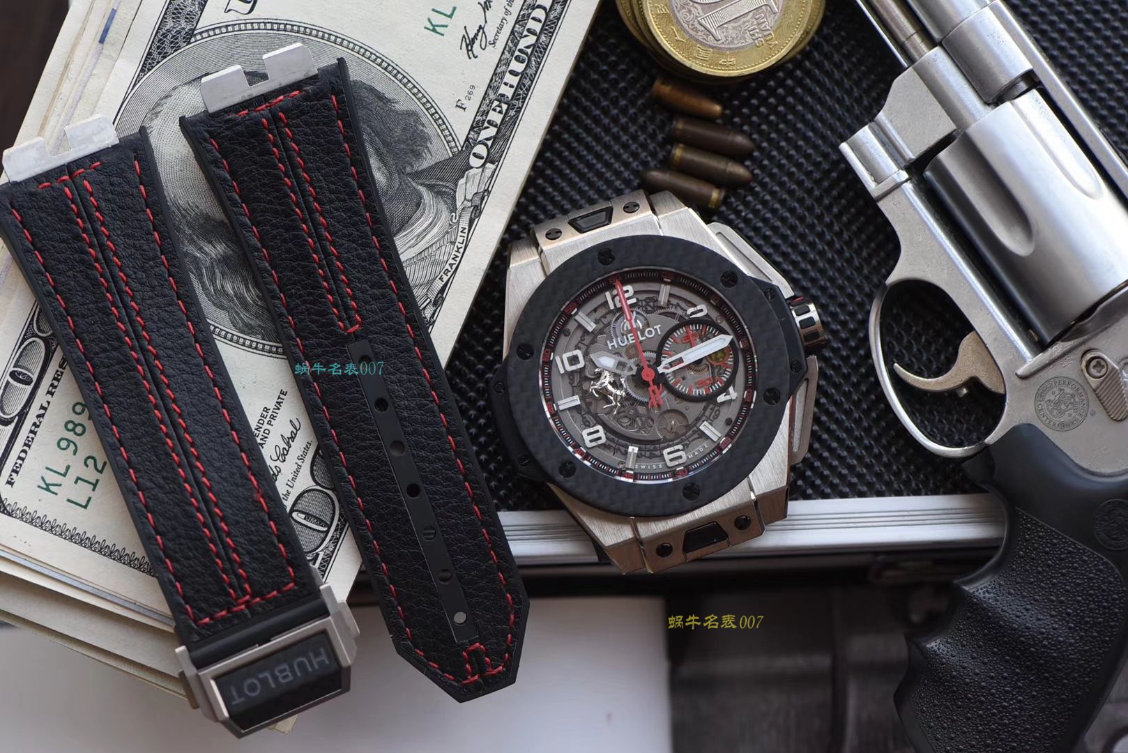 【 Video analysis V6出品】Hublot Big Bang Ferrari Titanium F3系列  hublot 法拉利401.NQ.0123.VR wrist watches  / YB066
