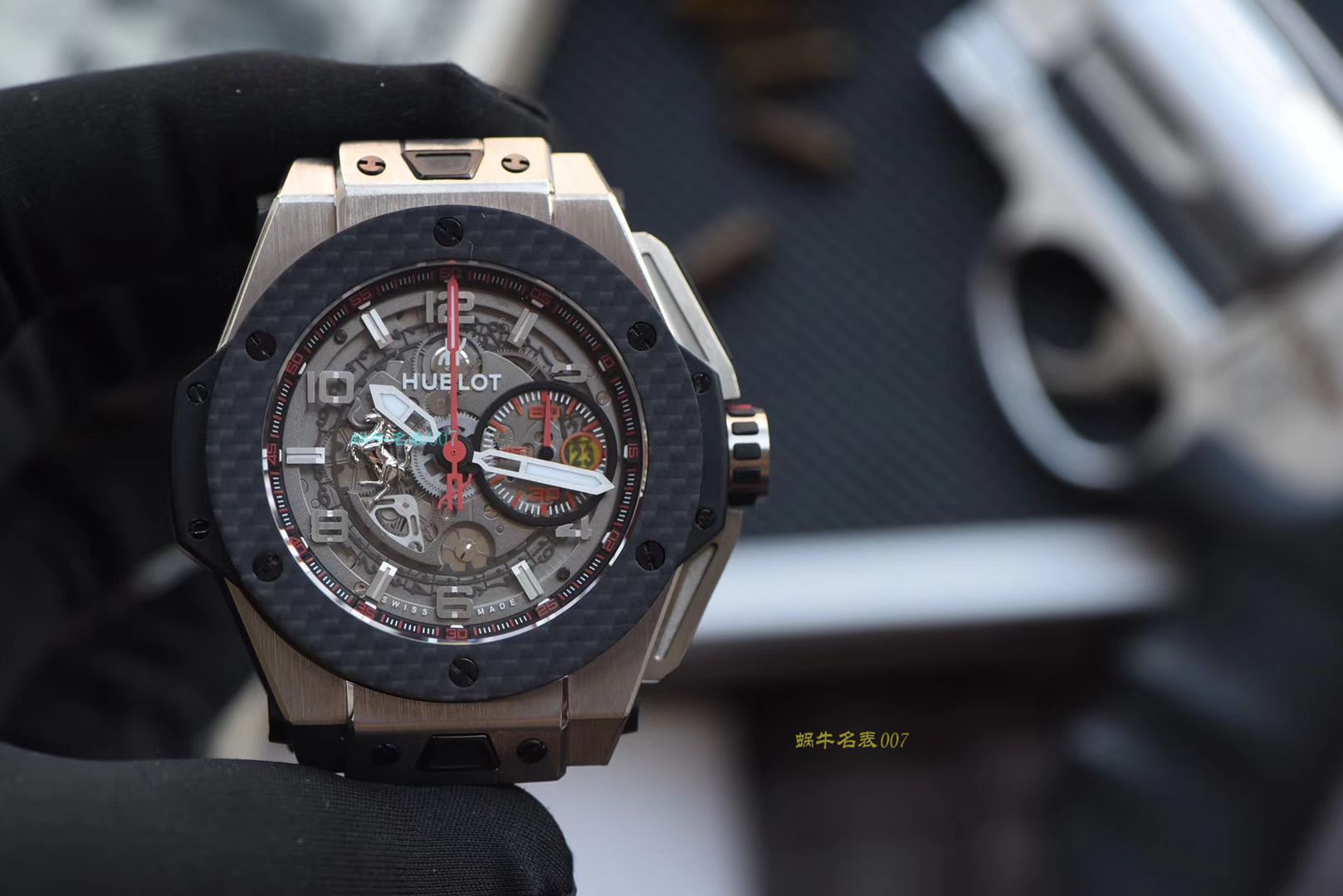 【 Video analysis V6出品】Hublot Big Bang Ferrari Titanium F3系列  hublot 法拉利401.NQ.0123.VR wrist watches  / YB066