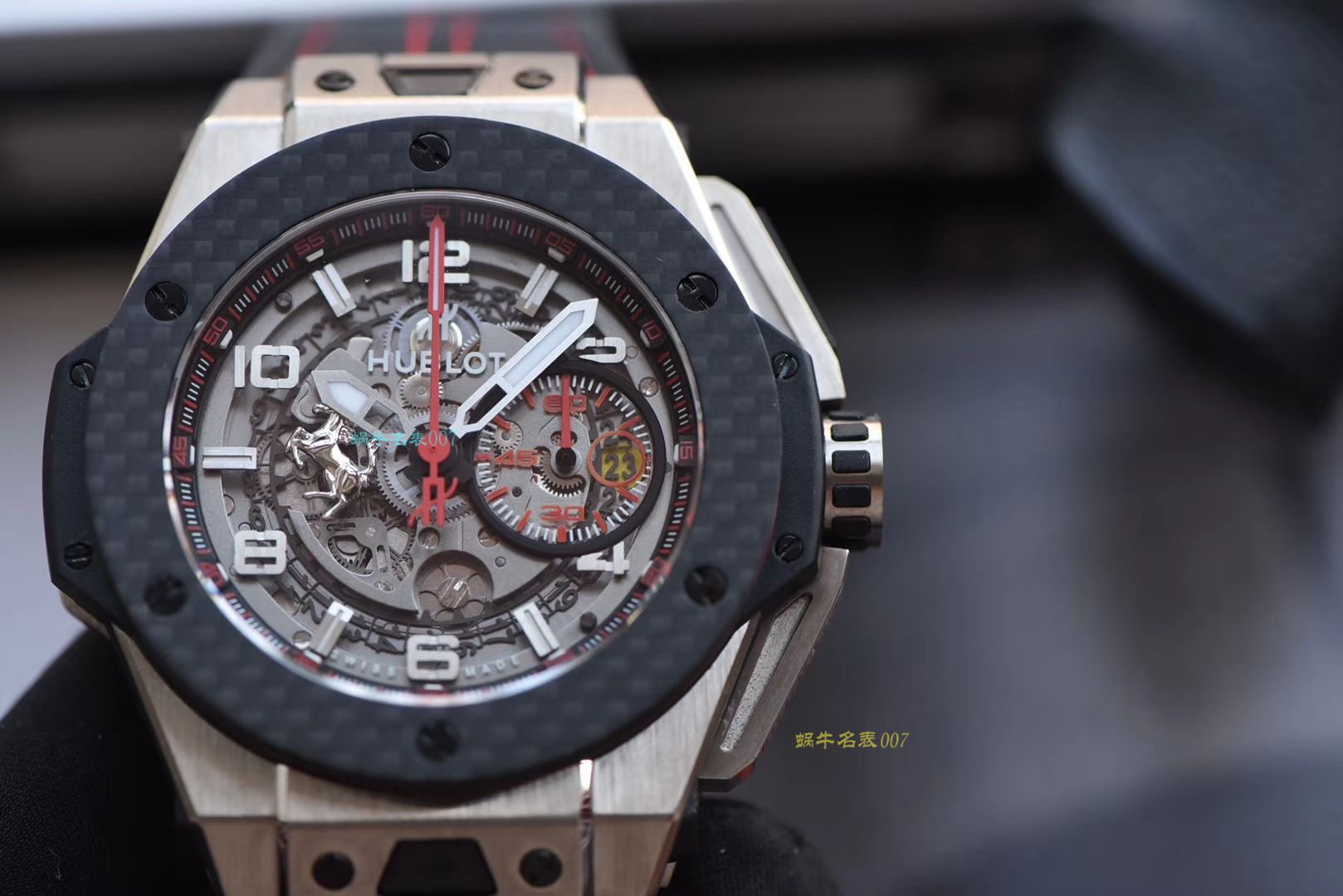 【 Video analysis V6出品】Hublot Big Bang Ferrari Titanium F3系列  hublot 法拉利401.NQ.0123.VR wrist watches  / YB066