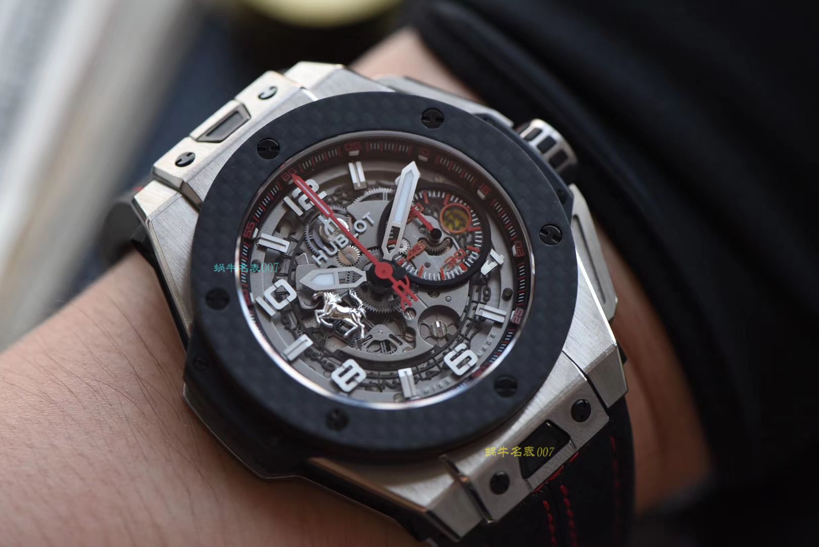 【 Video analysis V6出品】Hublot Big Bang Ferrari Titanium F3系列  hublot 法拉利401.NQ.0123.VR wrist watches  / YB066