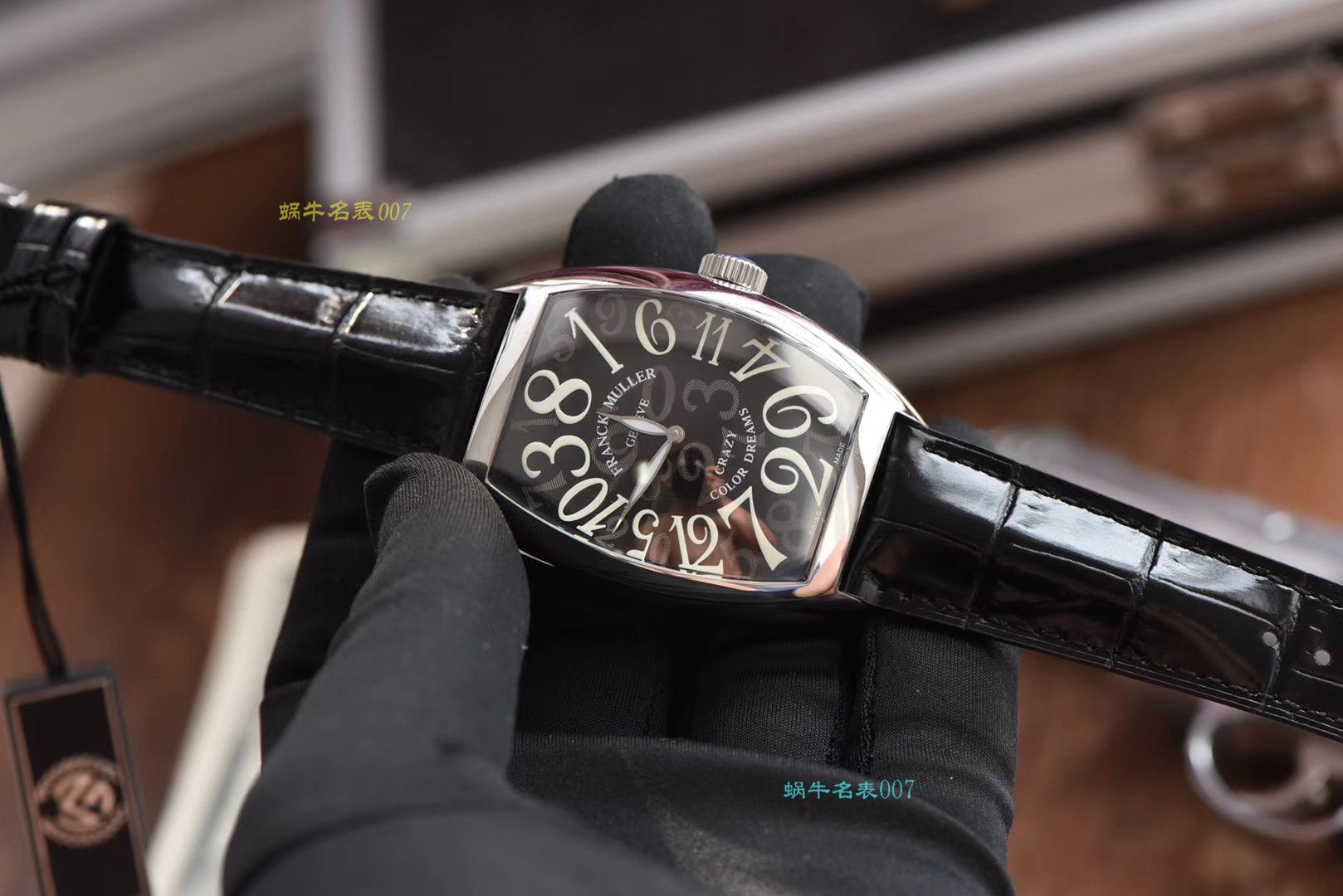 【台湾 Factory  Perfect  Copy  Franck Muller  Watches 】法穆兰CRAZY HOURS 系列 8880 CH 白金 watchcase 白色时标黑盘 wrist watches  / FL039