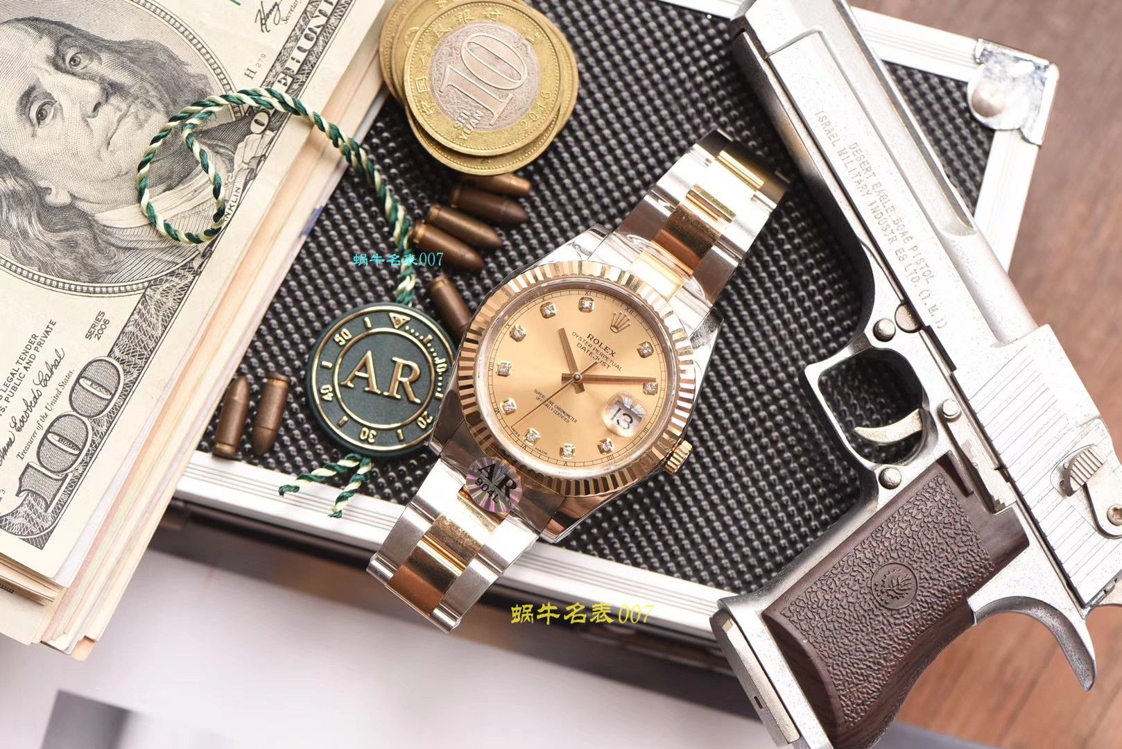 【 Video analysis AR Factory 官网 Rolex 41毫米间金 Datejust 】 Rolex   Datejust  Replica 116333-72213 G香槟盘镶钻 wrist watches  / R321