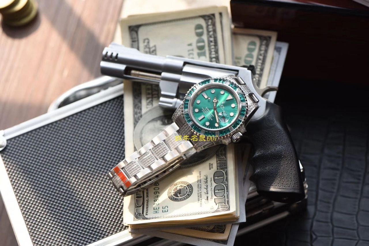 【LF Factory  top  Replica  Rolex  Replica Watches 】LF帝皇 copy customized 版镶钻 Submariner ❗ top 绿钻水鬼 / R363