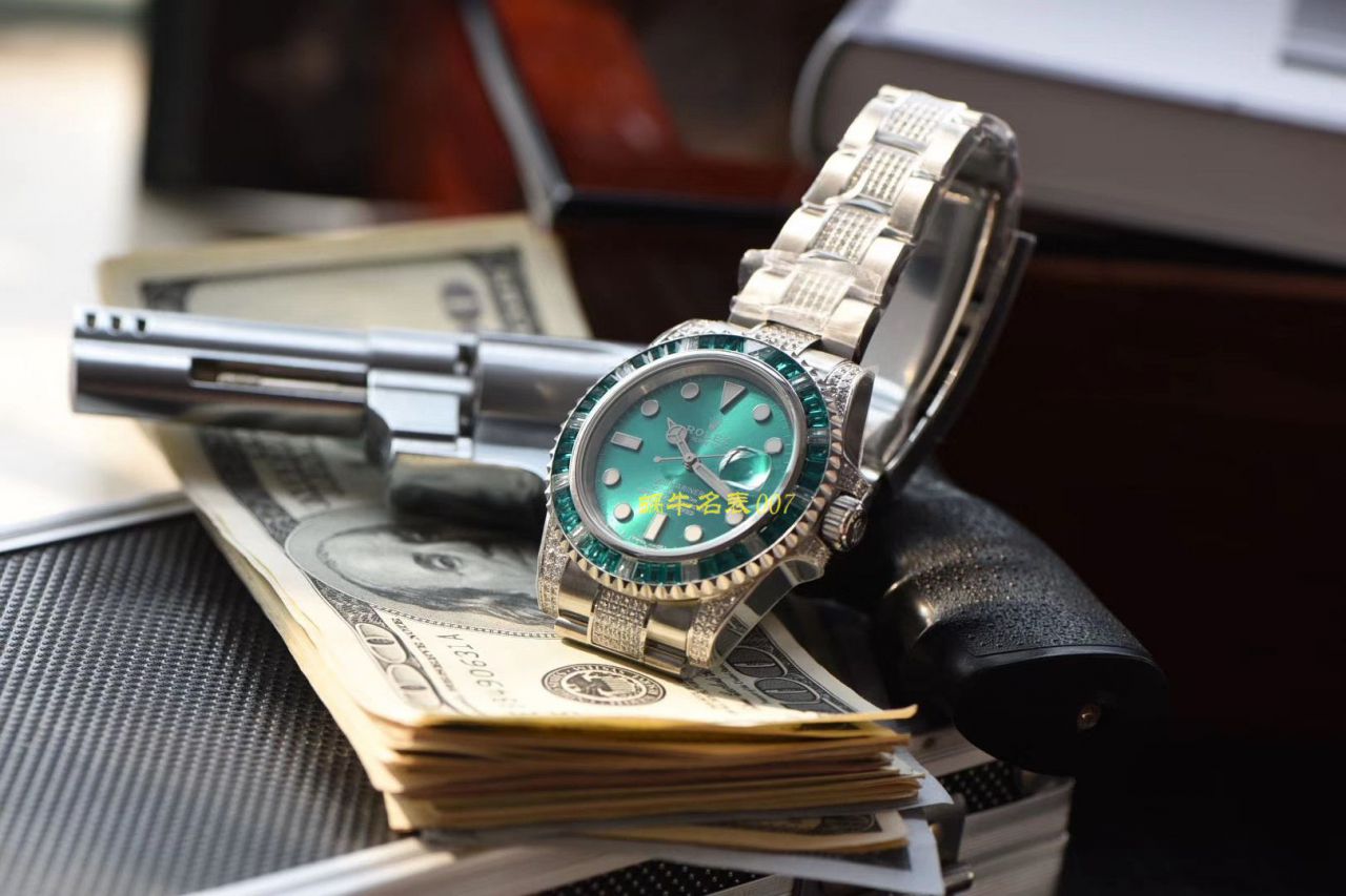 【LF Factory  top  Replica  Rolex  Replica Watches 】LF帝皇 copy customized 版镶钻 Submariner ❗ top 绿钻水鬼 / R363