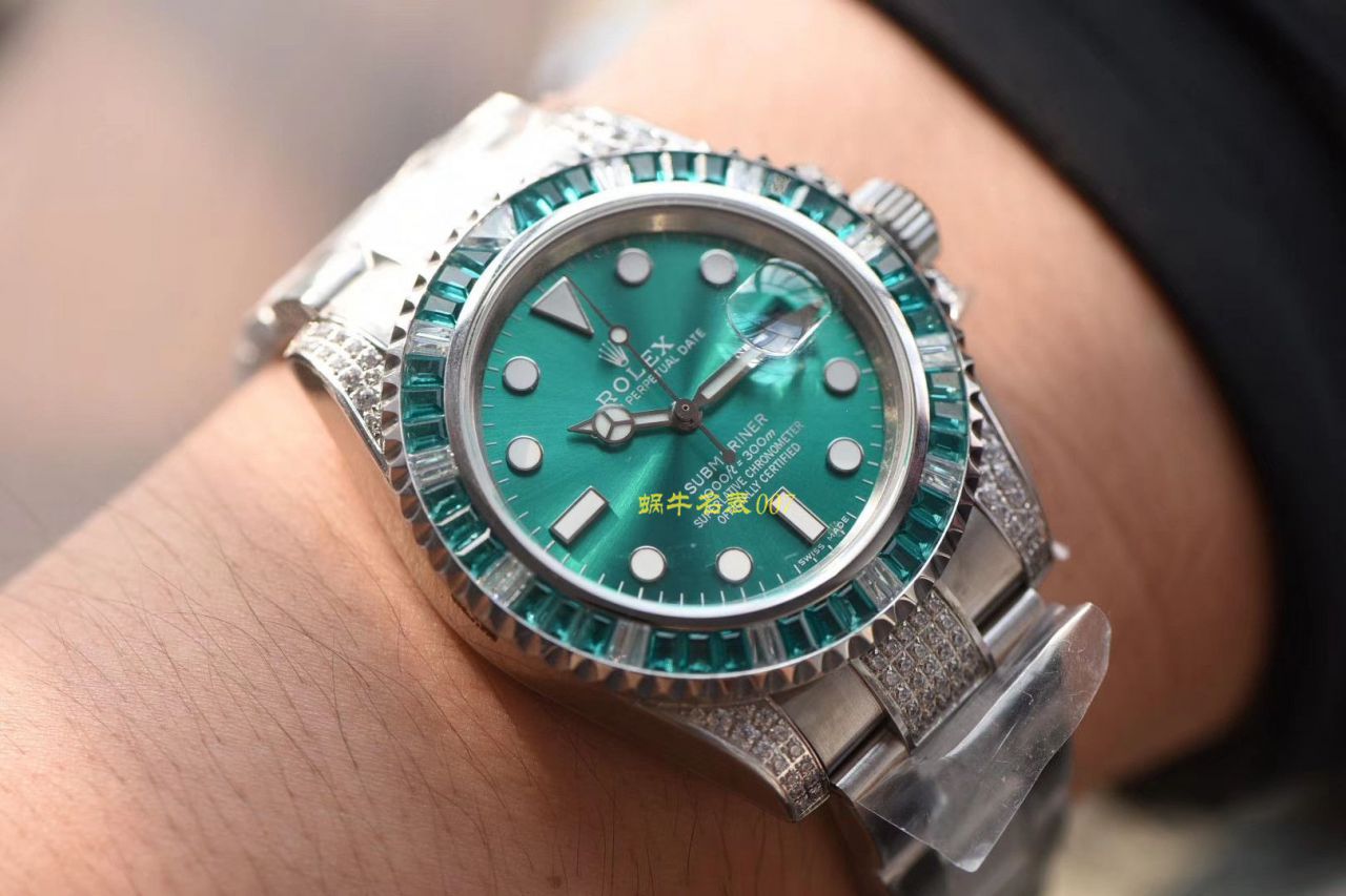 【LF Factory  top  Replica  Rolex  Replica Watches 】LF帝皇 copy customized 版镶钻 Submariner ❗ top 绿钻水鬼 / R363