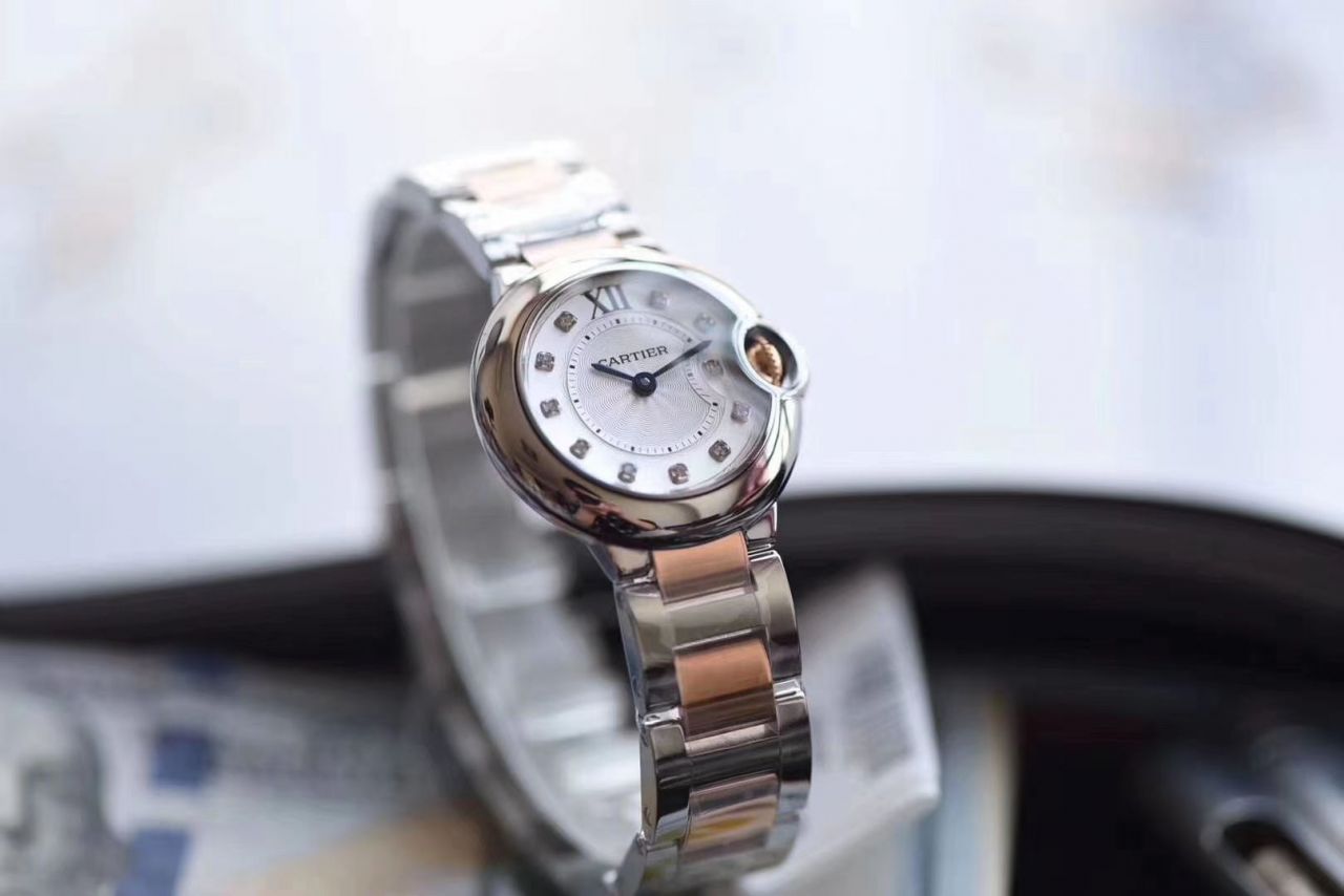 【 Best 的 Replica Copy  Watches V6 Factory 蓝气球28mm最新升级版本】 Cartier  蓝气球系列W3BB0005女士28毫米 wrist watches  / K219