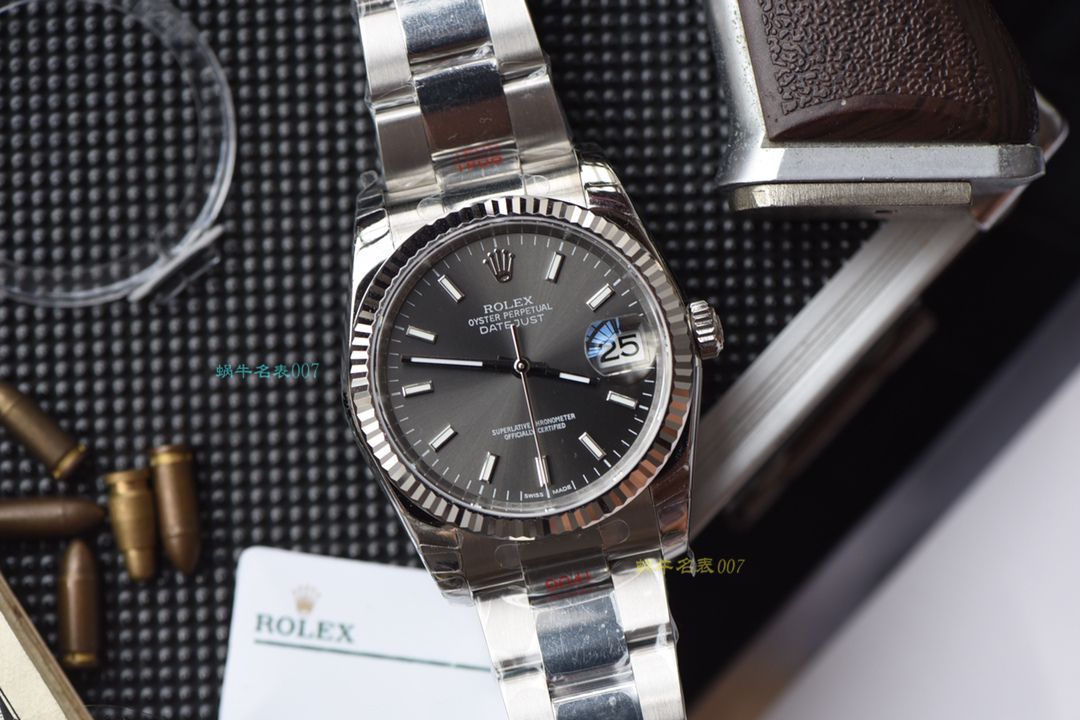 【 Video analysis  top  Replica Watches 网】 Rolex   Datejust 36系列灰面盘 wrist watches  / R326
