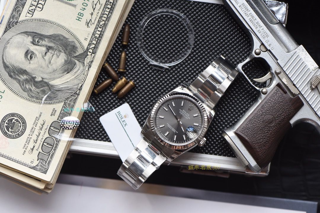 【 Video analysis  top  Replica Watches 网】 Rolex   Datejust 36系列灰面盘 wrist watches  / R326