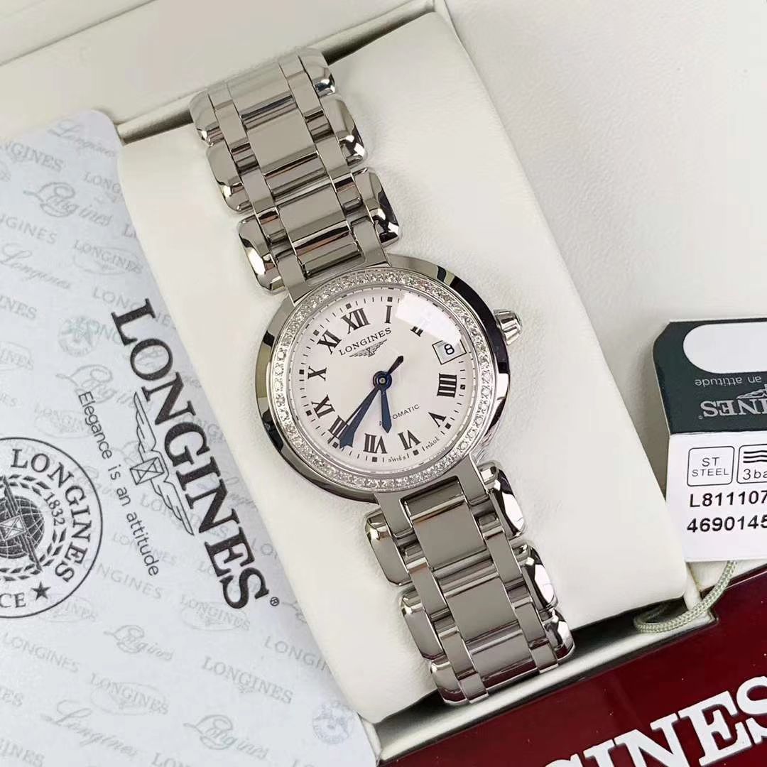 【原单真钻原装 Movement 机械女表】 Longines 优雅PRIMALUNA心月系列L8.111.0.87.6 wrist watches  / L112