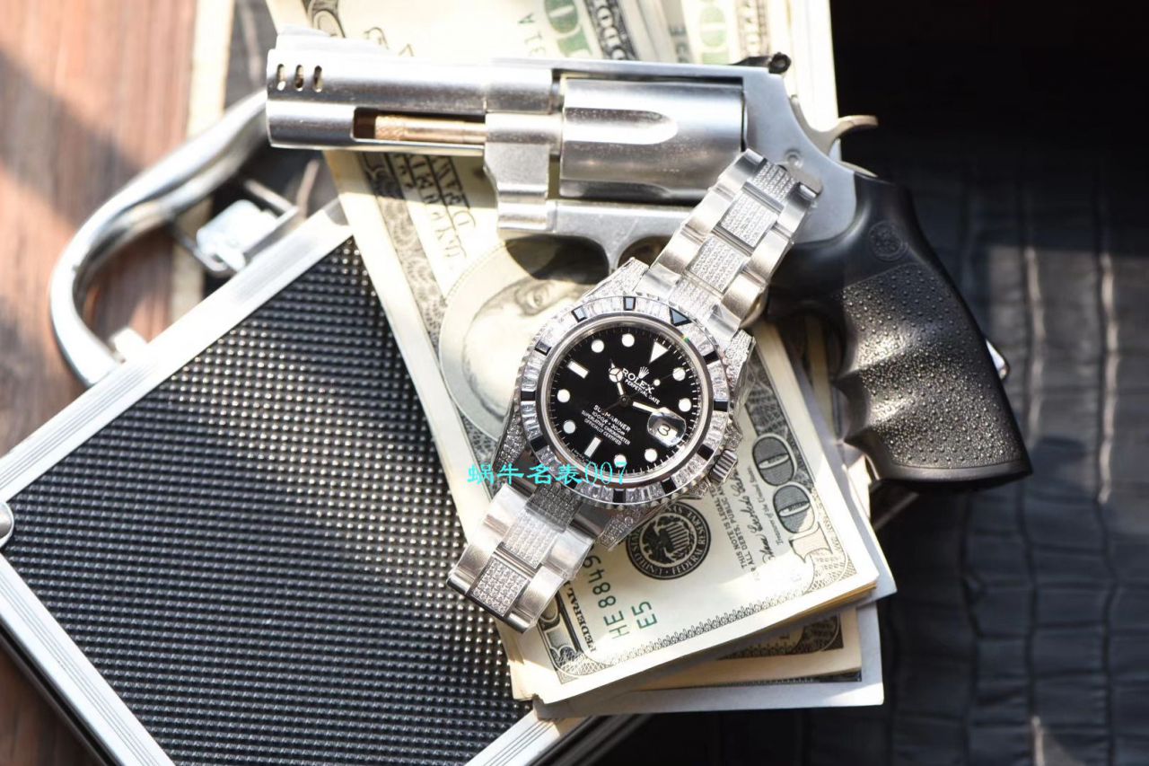 【LF Factory  Rolex  Replica Copy 表】LF帝皇 copy customized 版镶钻 Submariner ， top 黑钻鬼116610LN-97200  / R367