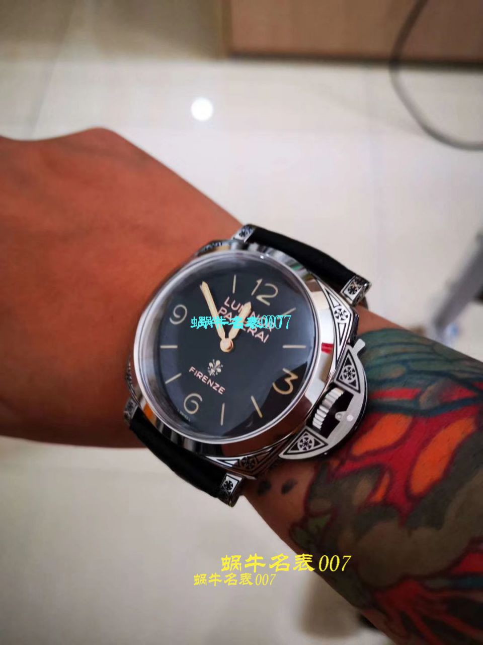 【V9 Perfect  top  Replica Copy  Watches 】Panerai LUMINOR系列 PAM00972雕花 wrist watches  / PAM972
