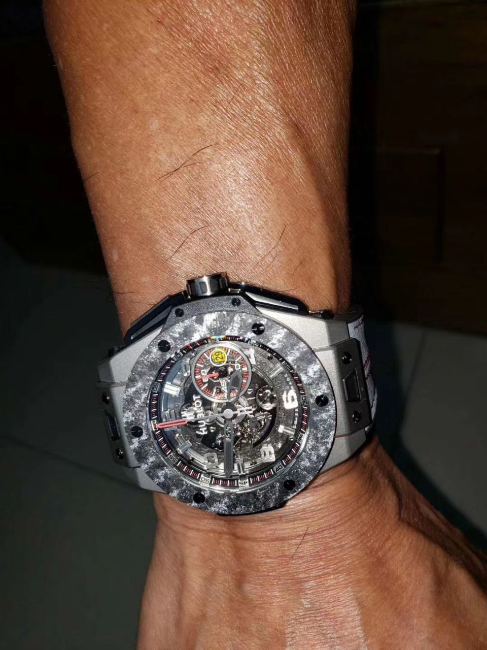 【 Video analysis V6出品】Hublot Big Bang Ferrari Titanium F3系列  hublot 法拉利401.NQ.0123.VR wrist watches  / YB066