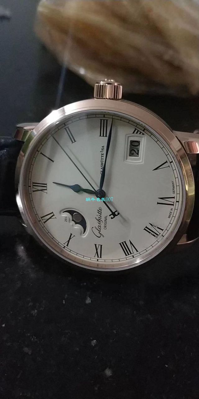 【GF1:1 High quality  Replica Watches 】glashuette original原创精髓议员大日历月相系列100-04-05-12-30 wrist watches  / GLAB015 