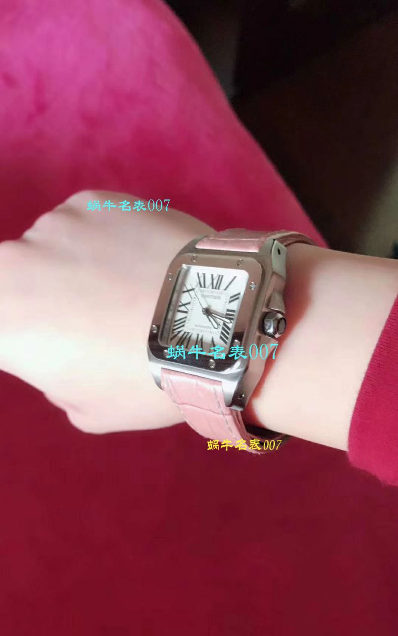 【 Video analysis 】 Cartier  Cartier   Santos W20106X8机械女士 wrist watches （V6 Perfect  High quality  Knockoff 搭配蓝色 watchband  ） / K216
