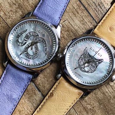 【Gucci渠道原单】古驰G-TIMELESS系列YA1264112猫头，YA1264113灵蛇女士 wrist watches 
