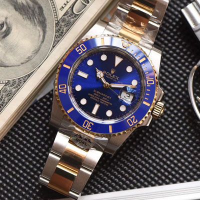 【AR Factory Rolex Replica Copy 表】 Rolex  Submariner 型系列116613LB-97203 蓝盘 wrist watches (904钢间金蓝水鬼)