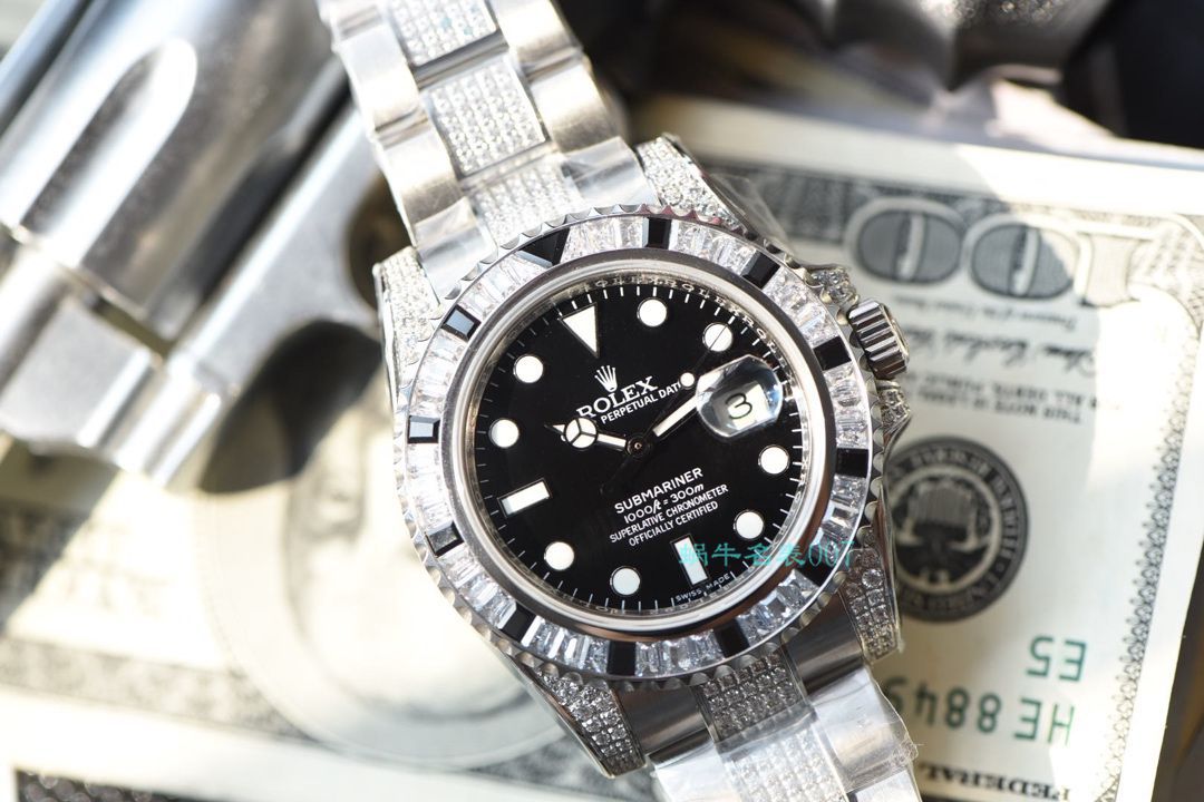 【LF Factory  top  Replica  Rolex  Replica Watches 】LF帝皇 copy customized 版镶钻 Submariner ❗ top 绿钻水鬼 / R363