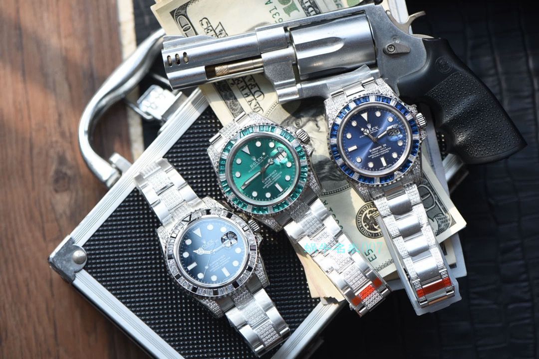 【LF Factory  top  Replica  Rolex  Replica Watches 】LF帝皇 copy customized 版镶钻 Submariner ❗ top 绿钻水鬼 / R363