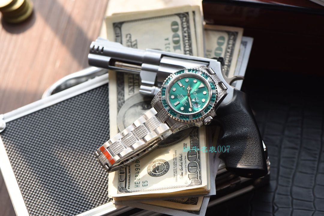 【LF Factory  top  Replica  Rolex  Replica Watches 】LF帝皇 copy customized 版镶钻 Submariner ❗ top 绿钻水鬼 / R363
