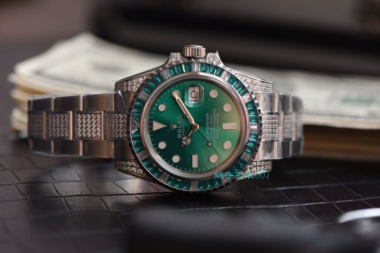 【LF Factory  top  Replica  Rolex  Replica Watches 】LF帝皇 copy customized 版镶钻 Submariner ❗ top 绿钻水鬼 / R363