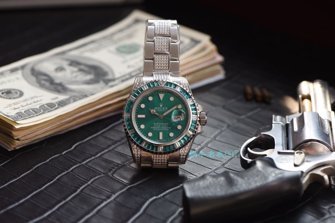 【LF Factory  top  Replica  Rolex  Replica Watches 】LF帝皇 copy customized 版镶钻 Submariner ❗ top 绿钻水鬼 / R363