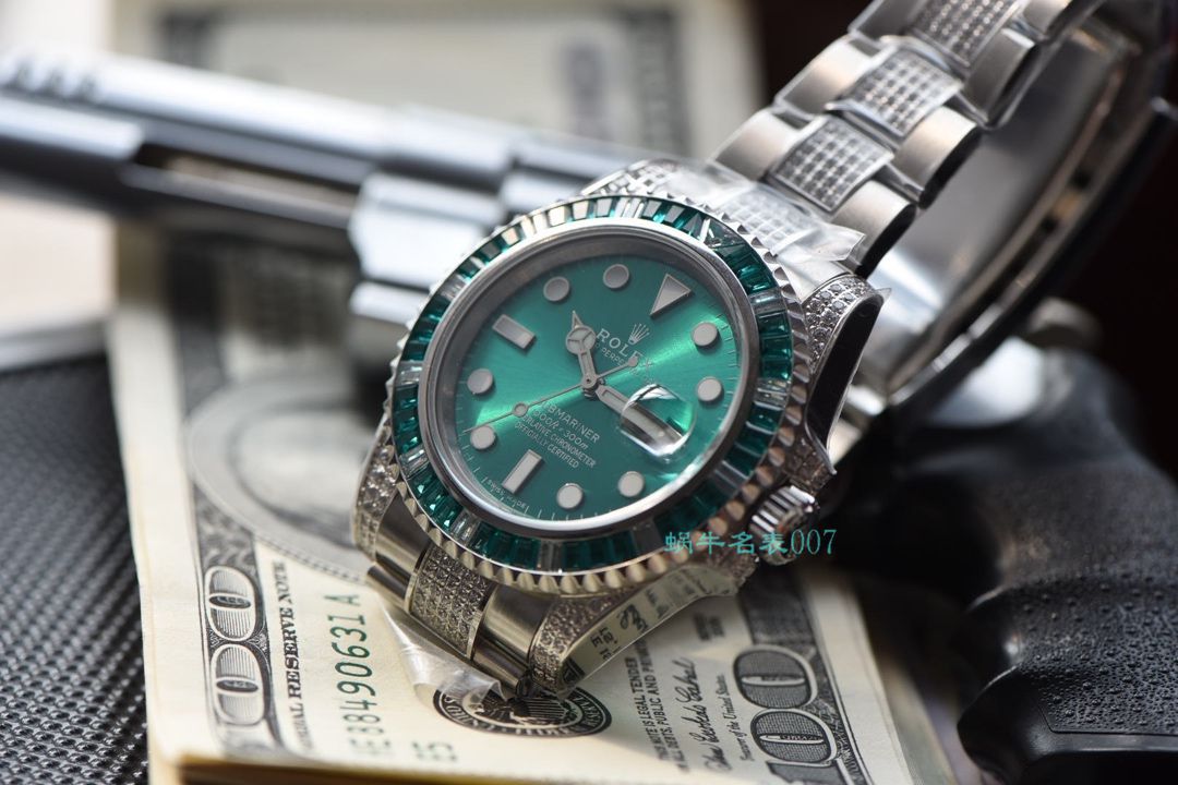 【LF Factory  top  Replica  Rolex  Replica Watches 】LF帝皇 copy customized 版镶钻 Submariner ❗ top 绿钻水鬼 / R363