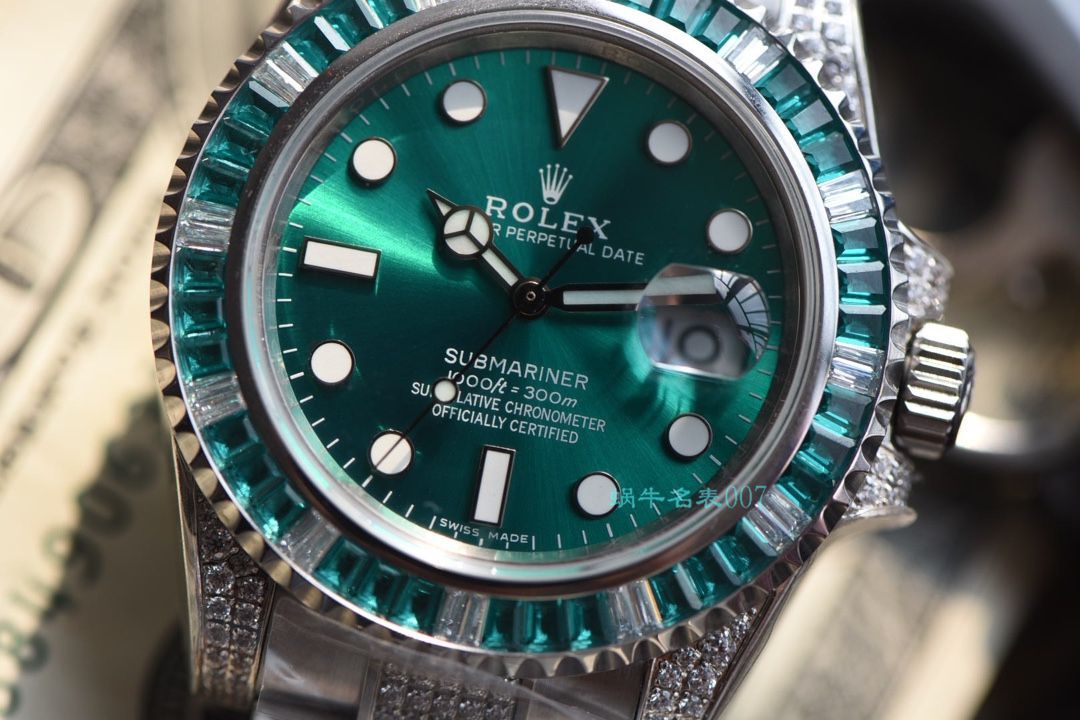 【LF Factory  top  Replica  Rolex  Replica Watches 】LF帝皇 copy customized 版镶钻 Submariner ❗ top 绿钻水鬼 / R363