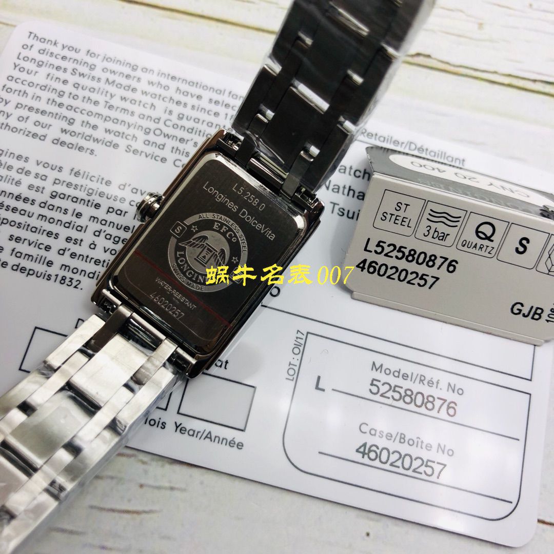 【 Longines 渠道原单女士表】 Longines L5.258.0.71.6真钻系列黛绰维纳系列 wrist watches （Longines DolceVita） / L119