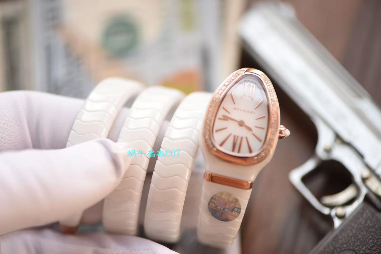 【BV Factory BVLGARI Replica 蛇形女表】 BVLGARI SERPENTI系列102734，102613 SPC35WGDWCGD1.1T白色黑色 Composite  wrist watches  / BG029
