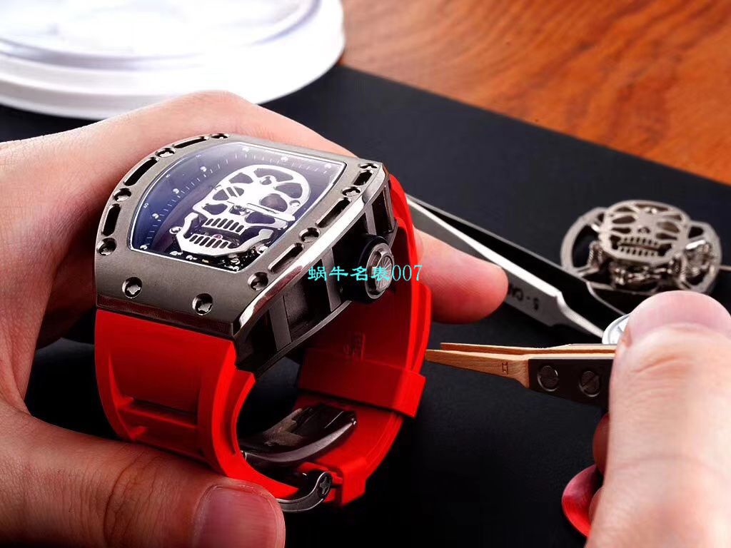 【 Video analysis EUR Factory  RICHARD MILLE  Replica Copy  Watches 】Richard Mille至尊骷髅头鬼王RM052凤凰红配色 / RM052hong