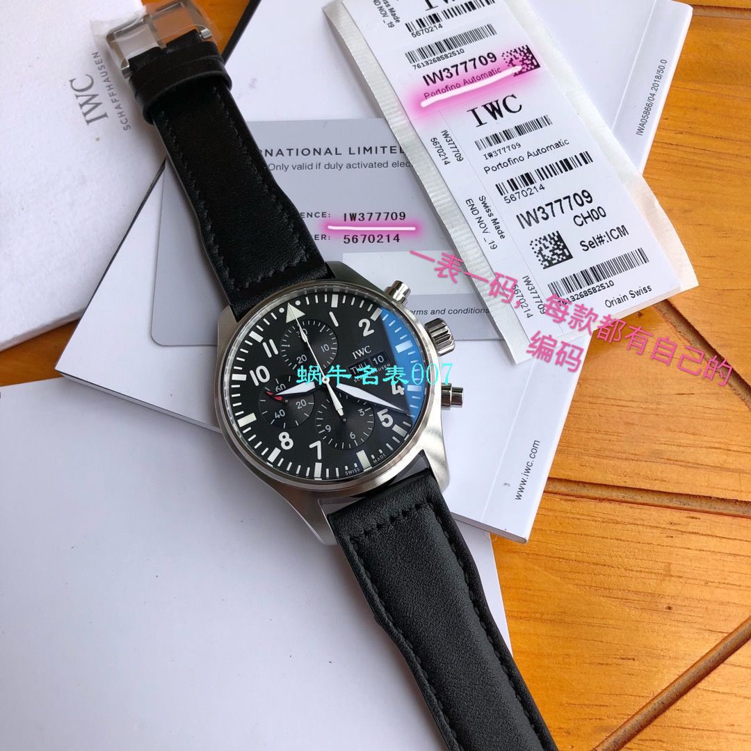 【独家评测视频渠道原单】IWC IWC 表飞行员系列IW377709 wrist watches  / WG503