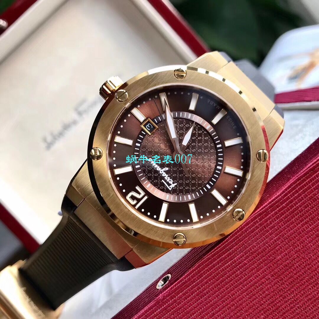 【渠道原单】菲拉格慕最新款计时石英男表这款类似AP的 watchcase 设计 / FEL013