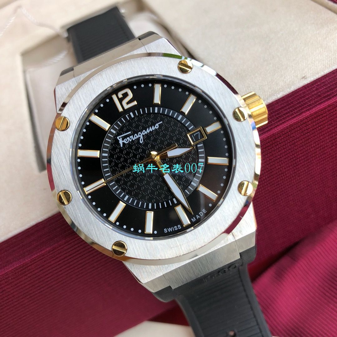 【渠道原单】菲拉格慕最新款计时石英男表这款类似AP的 watchcase 设计 / FEL013