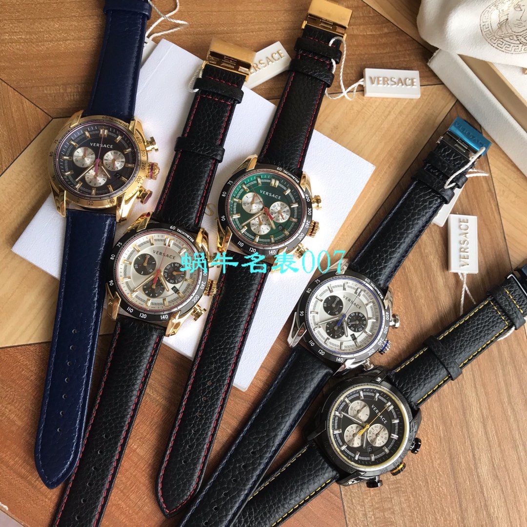 【渠道原单】范思哲Versace男子 Watches vdb080015六针计时带日历 / VER12
