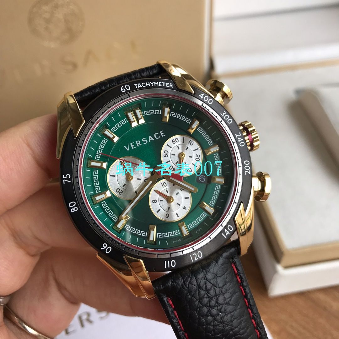 【渠道原单】范思哲Versace男子 Watches vdb080015六针计时带日历 / VER12