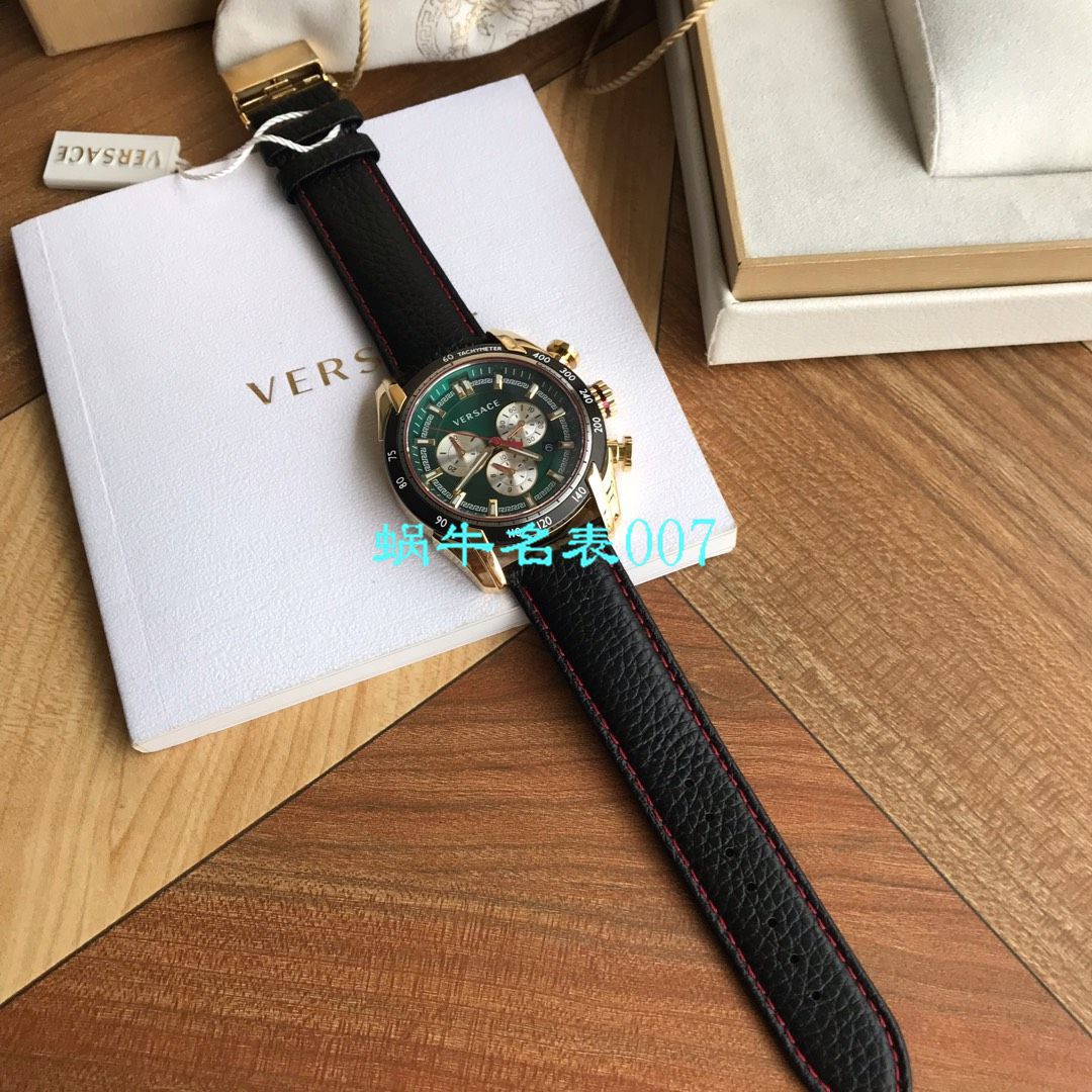 【渠道原单】范思哲Versace男子 Watches vdb080015六针计时带日历 / VER12