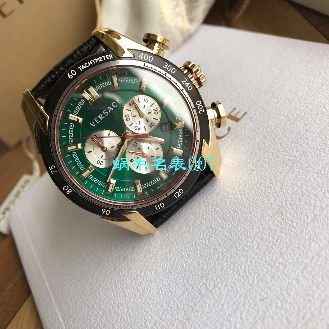 【渠道原单】范思哲Versace男子 Watches vdb080015六针计时带日历 / VER12
