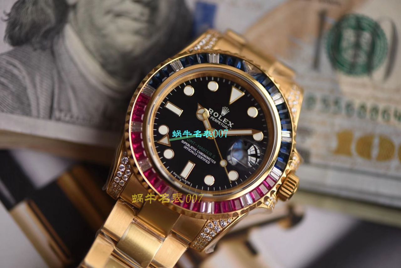 【LF Factory Rolex top  Replica Copy  Watches 】 Rolex  GMT MASTER II系列镶钻116758 SAru-78208,116759 SAru-78209 wrist watches  / R389