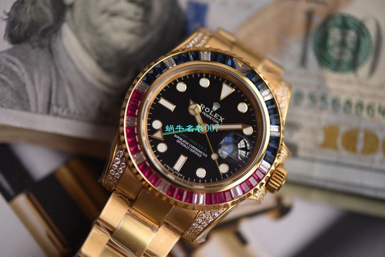 【LF Factory  Perfect  High quality  Replica Watches 】 Rolex  GMT MASTER II彩虹钻系列116758 SAru-78208 wrist watches  / R393