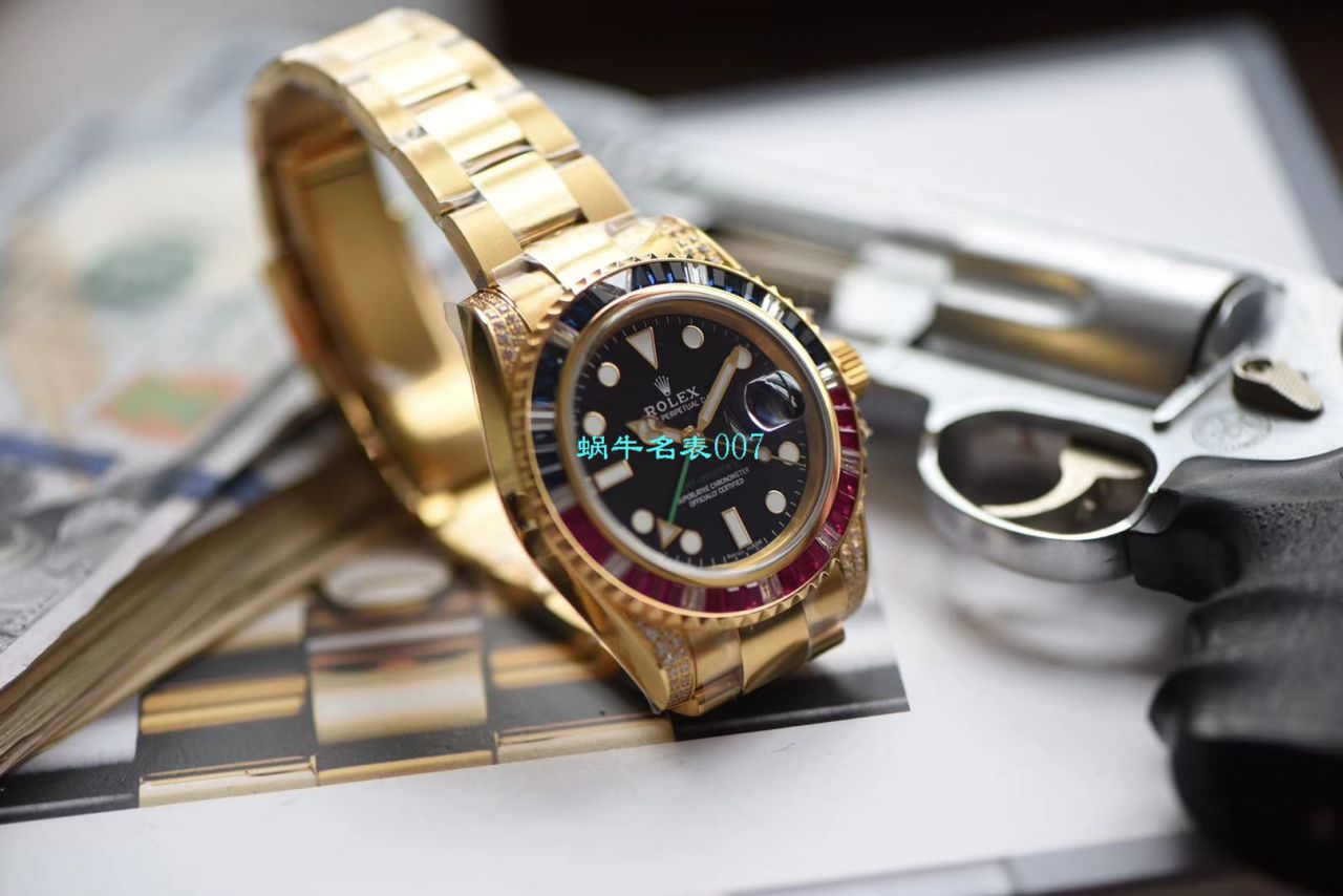 【LF Factory  Perfect  High quality  Replica Watches 】 Rolex  GMT MASTER II彩虹钻系列116758 SAru-78208 wrist watches  / R393