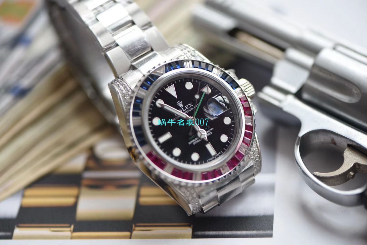 【LF Factory Rolex Replica Copy 表土豪版彩虹钻】 Rolex  GMT MASTER II系列116759 SAru-78209 wrist watches  / R396