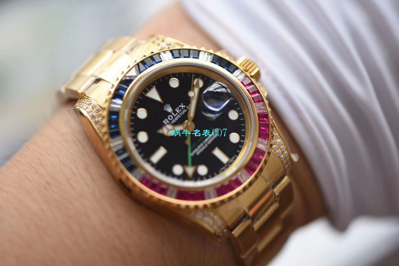 【LF Factory  Perfect  High quality  Replica Watches 】 Rolex  GMT MASTER II彩虹钻系列116758 SAru-78208 wrist watches  / R393