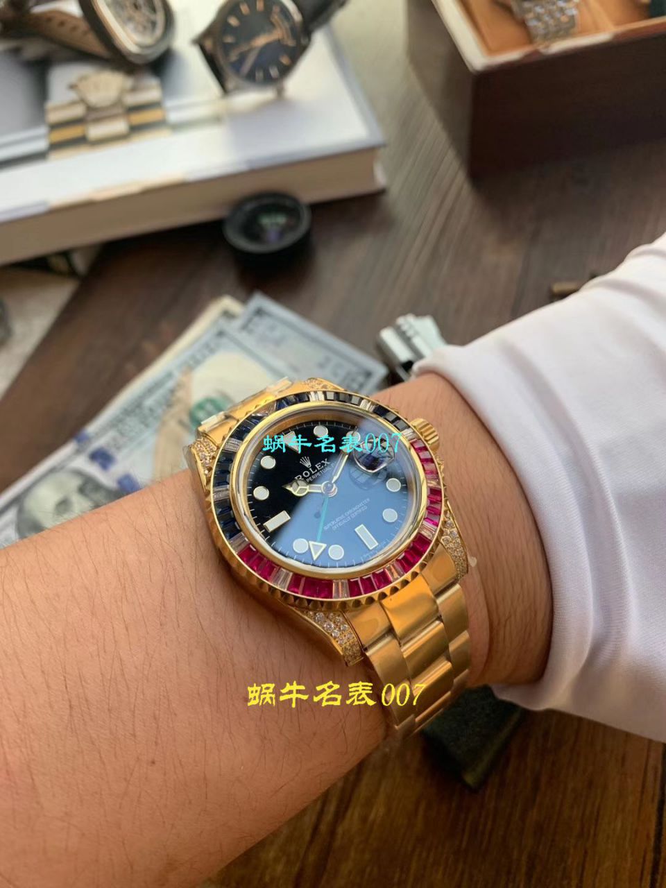 【LF Factory  Perfect  High quality  Replica Watches 】 Rolex  GMT MASTER II彩虹钻系列116758 SAru-78208 wrist watches  / R393