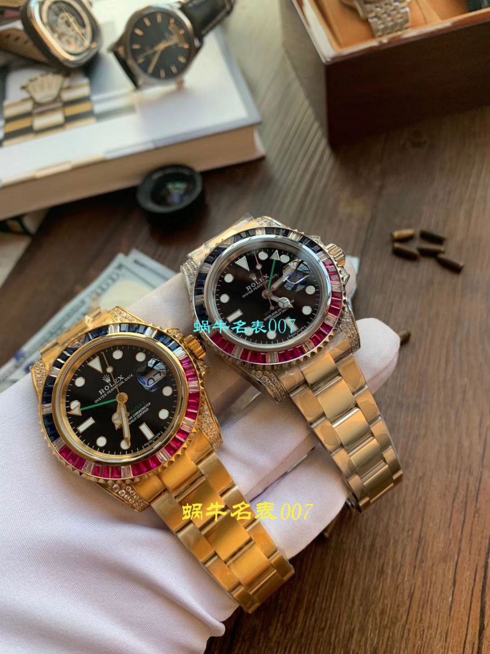 【LF Factory  Perfect  High quality  Replica Watches 】 Rolex  GMT MASTER II彩虹钻系列116758 SAru-78208 wrist watches  / R393