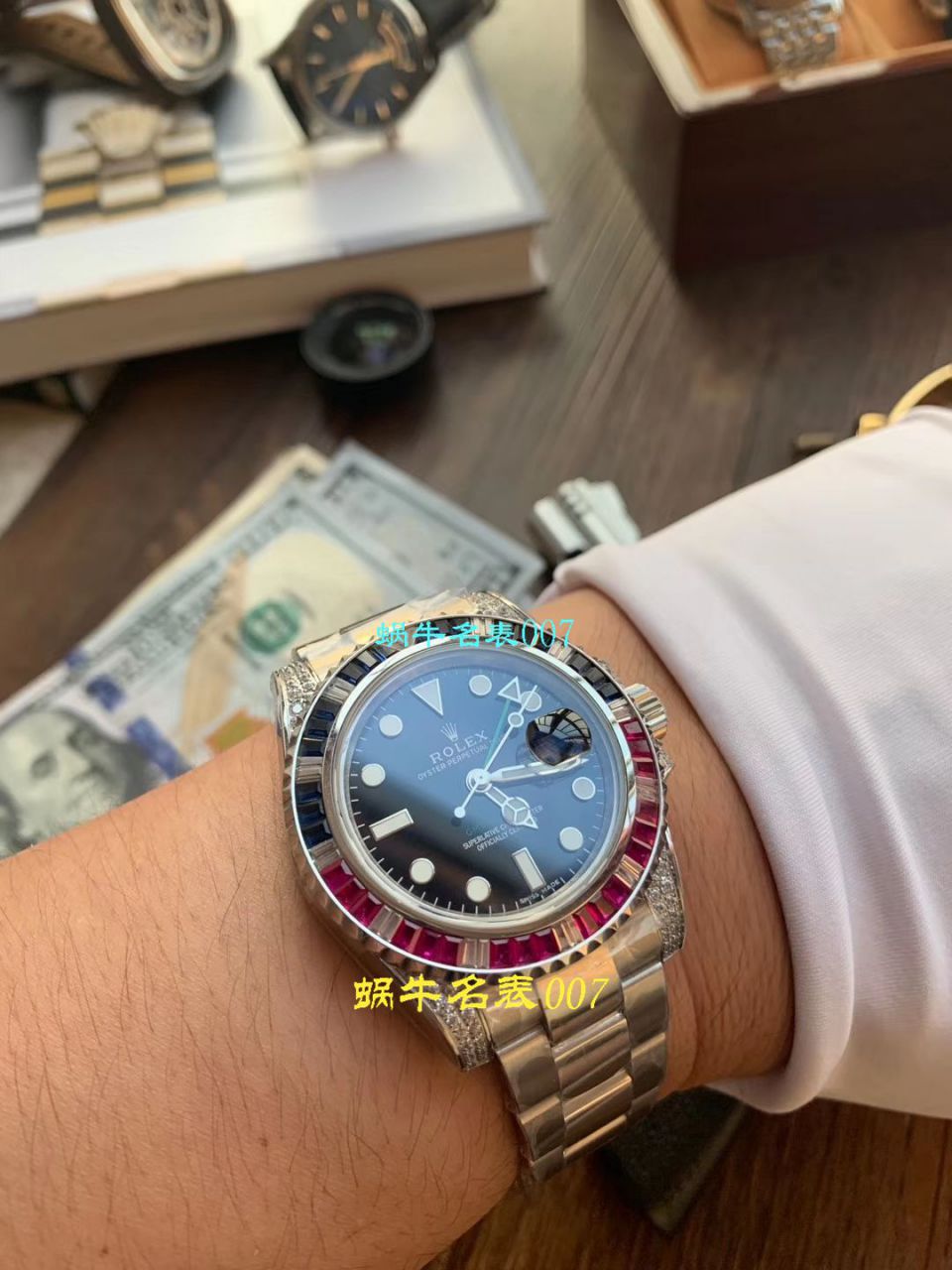 【LF Factory  Perfect  High quality  Replica Watches 】 Rolex  GMT MASTER II彩虹钻系列116758 SAru-78208 wrist watches  / R393